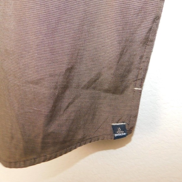 PrAna Shirt Adult XL Button Up Breathe Brown Long Sleeve Outdoor Lightweight - Picture 8 of 13